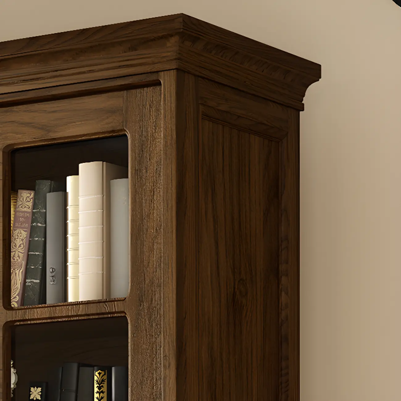 Large Wooden White Storage Sliding Door Display Cabinet Image - 8 | homeyfad