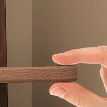 Narrow Wooden Multi-Shelf Closed Back Ladder Bookshelf Image - 7