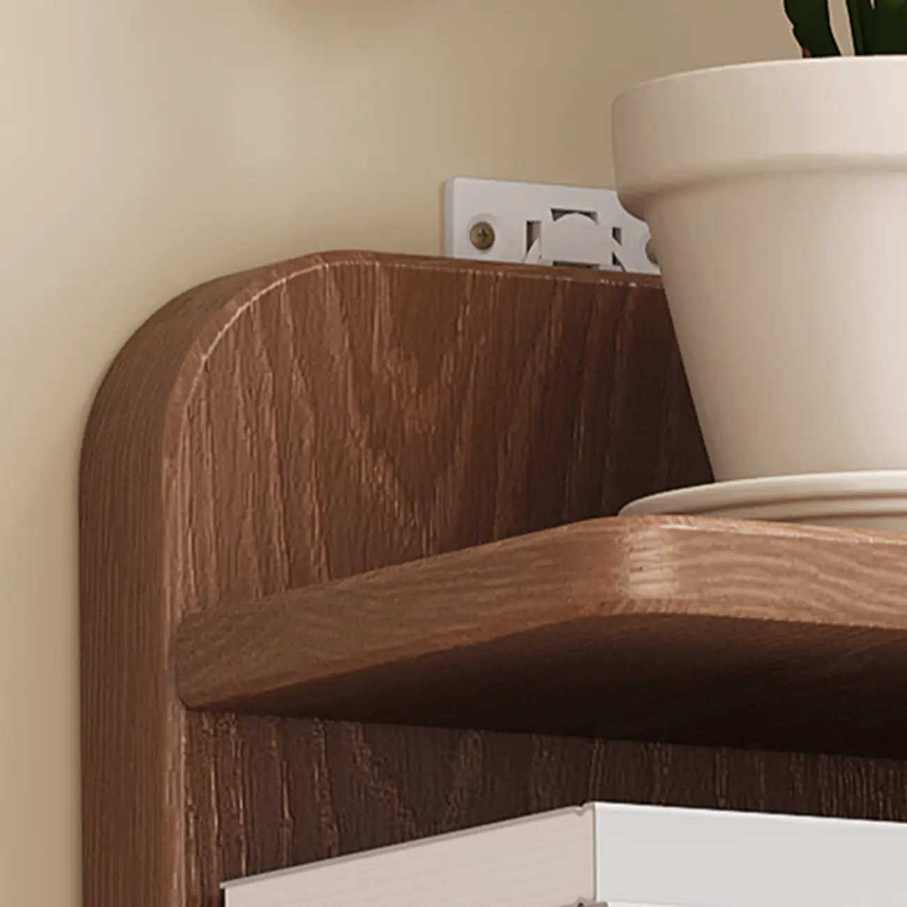 Narrow Wooden Multi-Shelf Closed Back Ladder Bookshelf Image - 10 | homeyfad