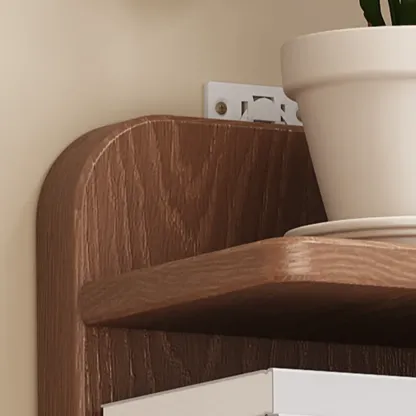 Narrow Wooden Multi-Shelf Closed Back Ladder Bookshelf Image - 10