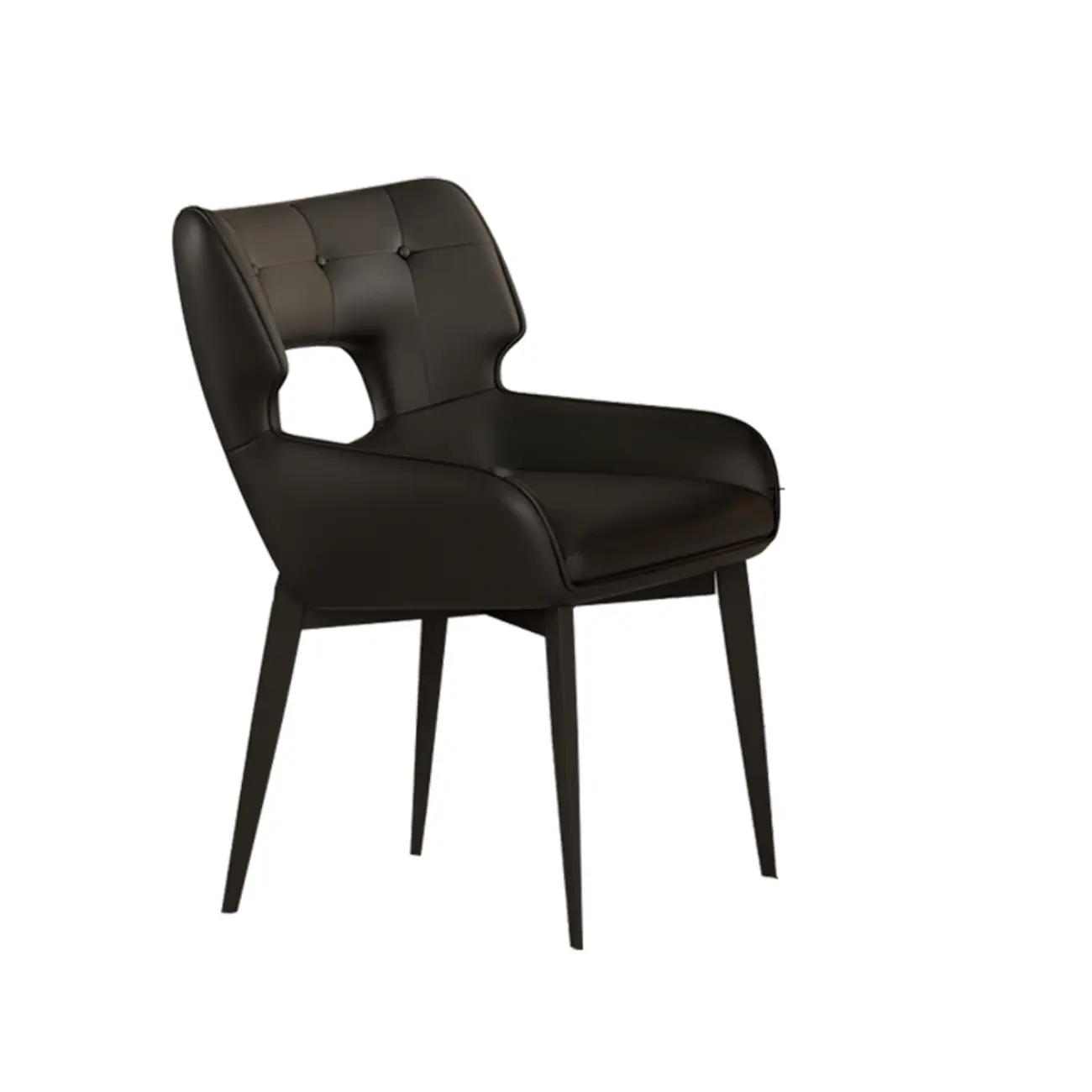 Modern Faux Leather Open Back Arm Dining Chair Image - 3 | homeyfad