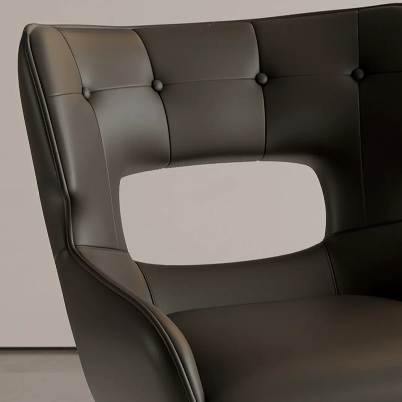 Modern Faux Leather Open Back Arm Dining Chair Image - 7 | homeyfad