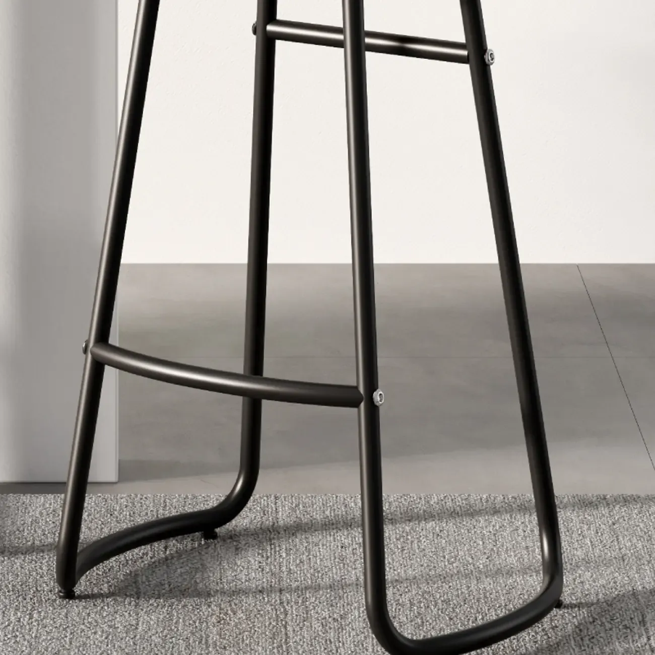 Brown Saddle Backless Counter Bar Stools with Footrest Image - 7