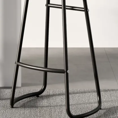 Brown Saddle Backless Counter Bar Stools with Footrest Image - 7