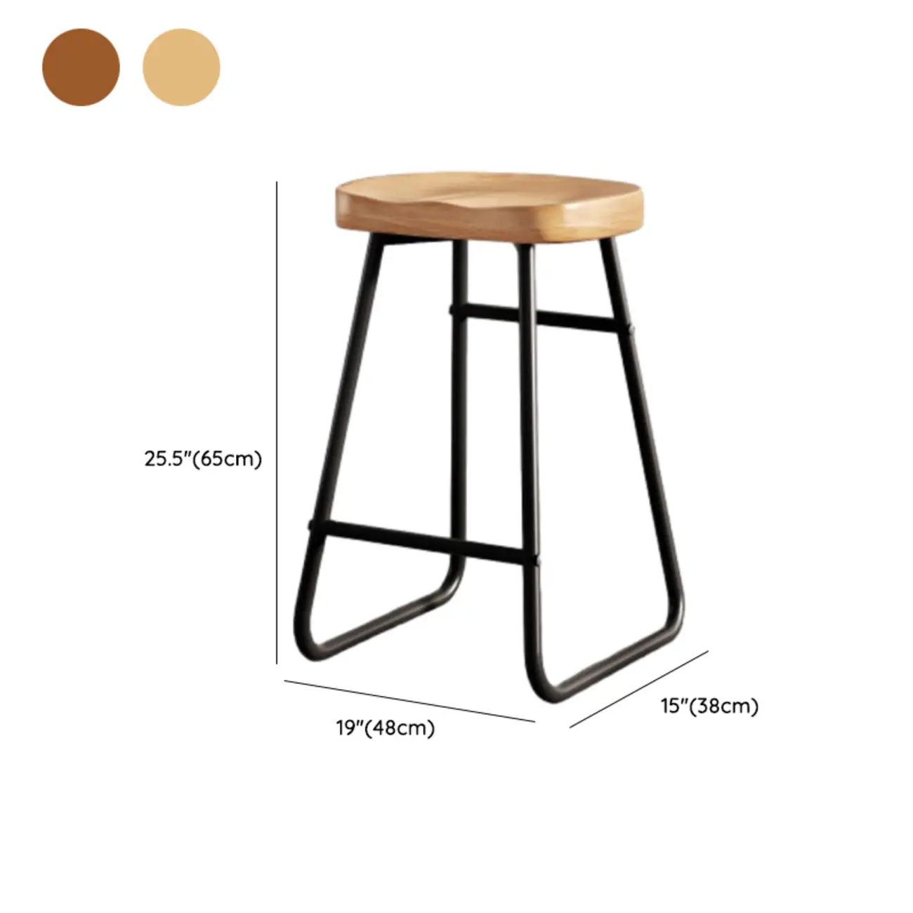 Brown Saddle Backless Counter Bar Stools with Footrest #size | homeyfad
