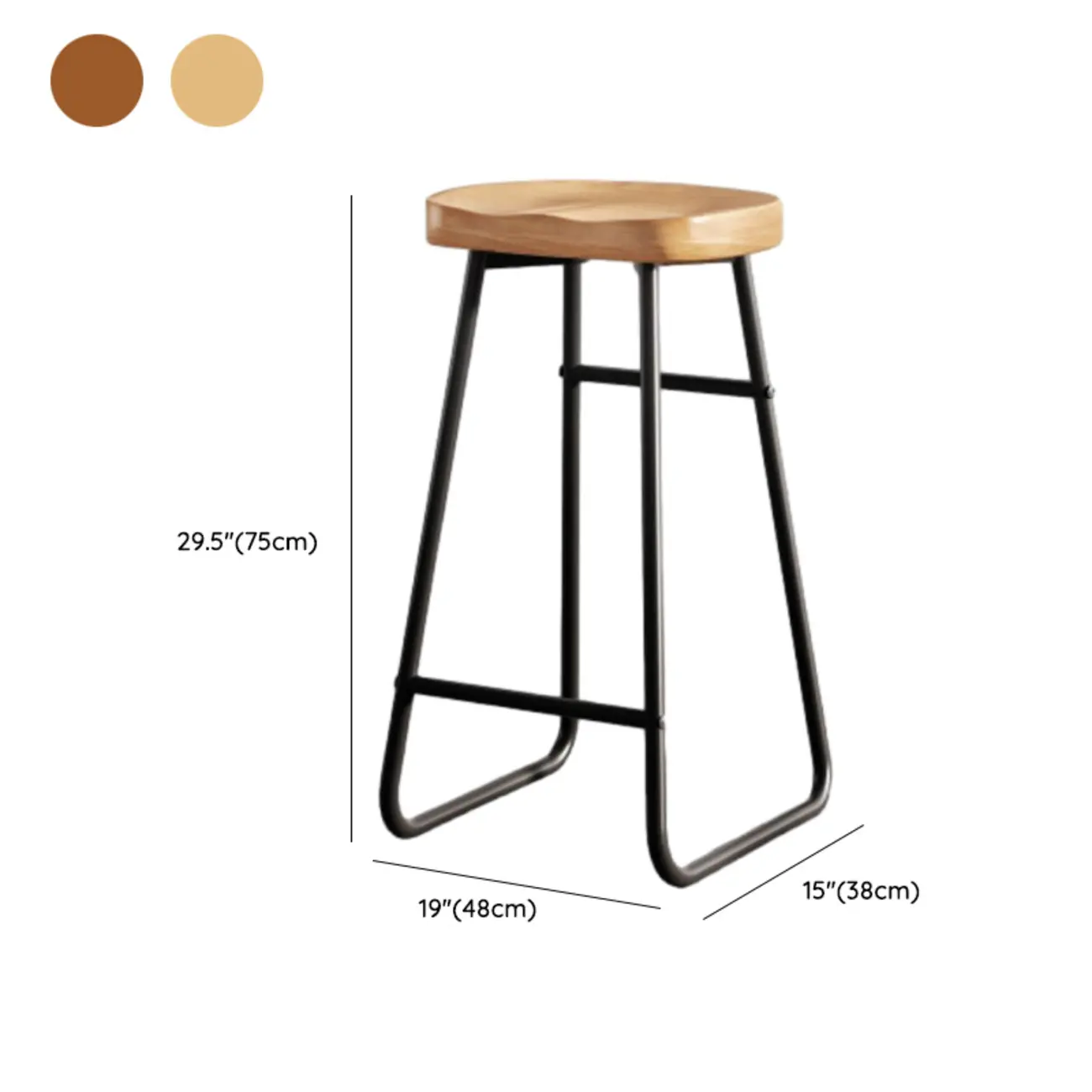 Brown Saddle Backless Counter Bar Stools with Footrest Image - 13 | homeyfad
