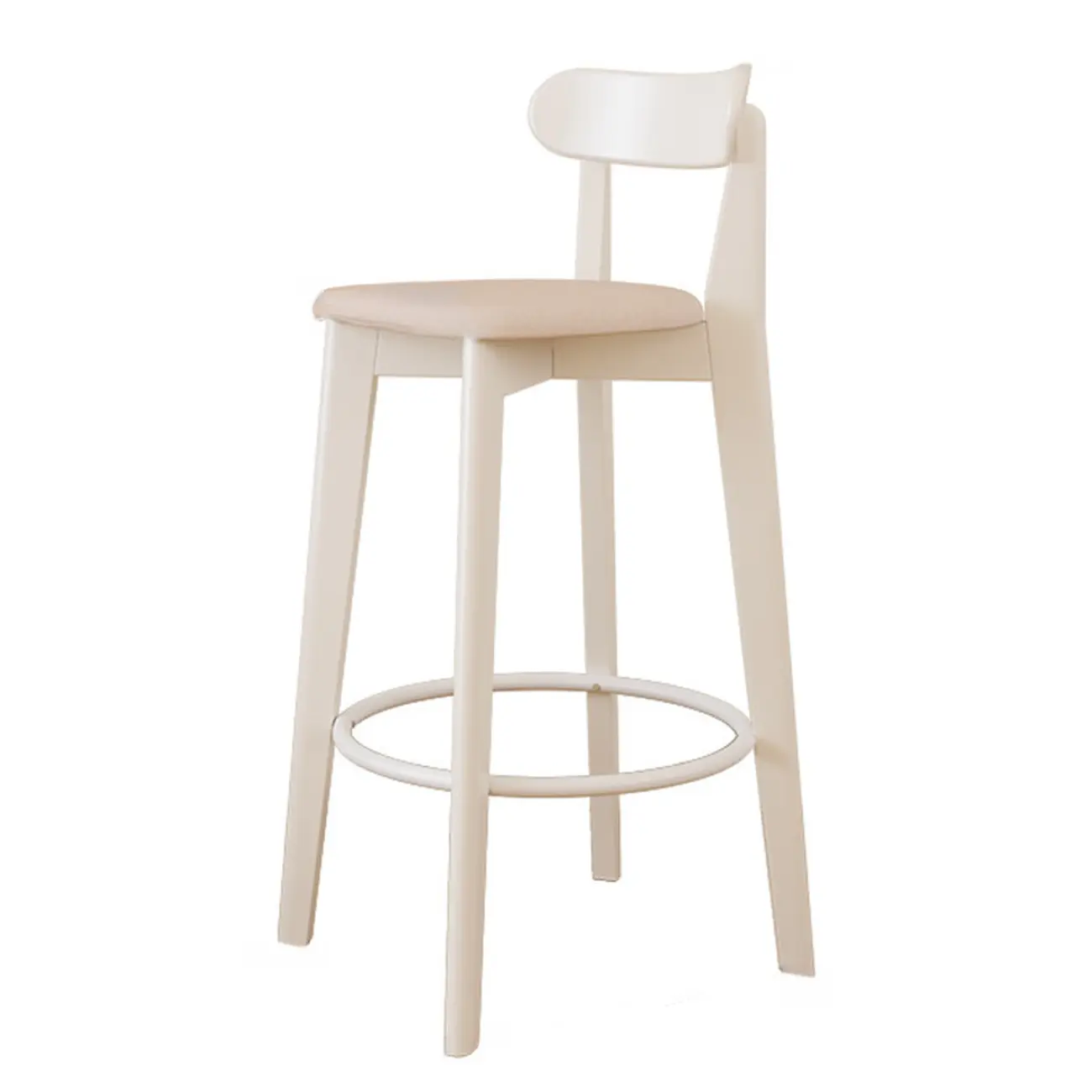 Comfortable Square Brown Wood Bar Stool with Backs Image - 6 | homeyfad