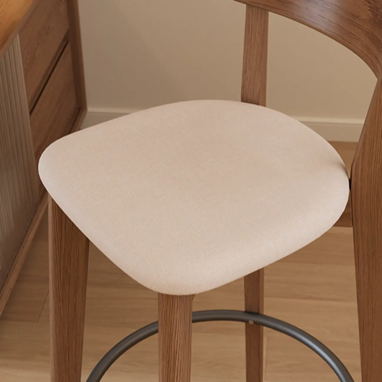 Comfortable Square Brown Wood Bar Stool with Backs Image - 8 | homeyfad