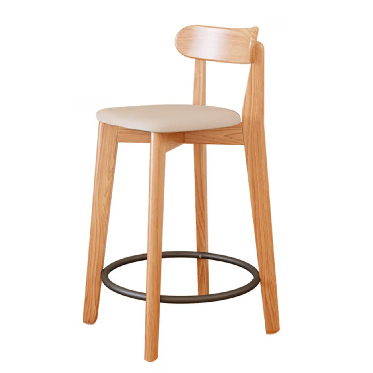 Comfortable Square Brown Wood Bar Stool with Backs Image - 11 | homeyfad
