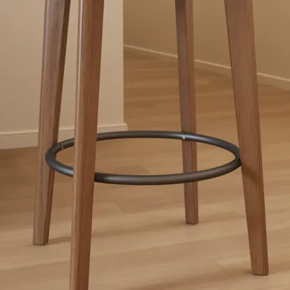 Comfortable Square Brown Wood Bar Stool with Backs Image - 12