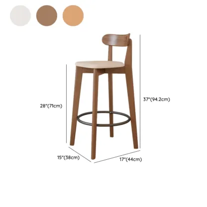 Comfortable Square Brown Wood Bar Stool with Backs #size