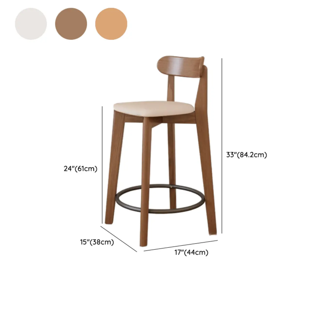Comfortable Square Brown Wood Bar Stool with Backs Image - 16 | homeyfad