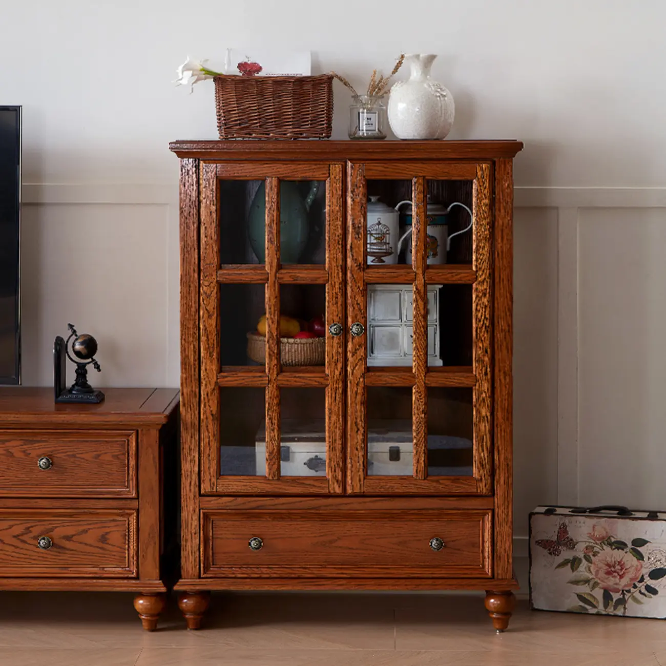 Scandinavian Wooden Floor Display Cabinet for Home Decor Image - 1 | homeyfad