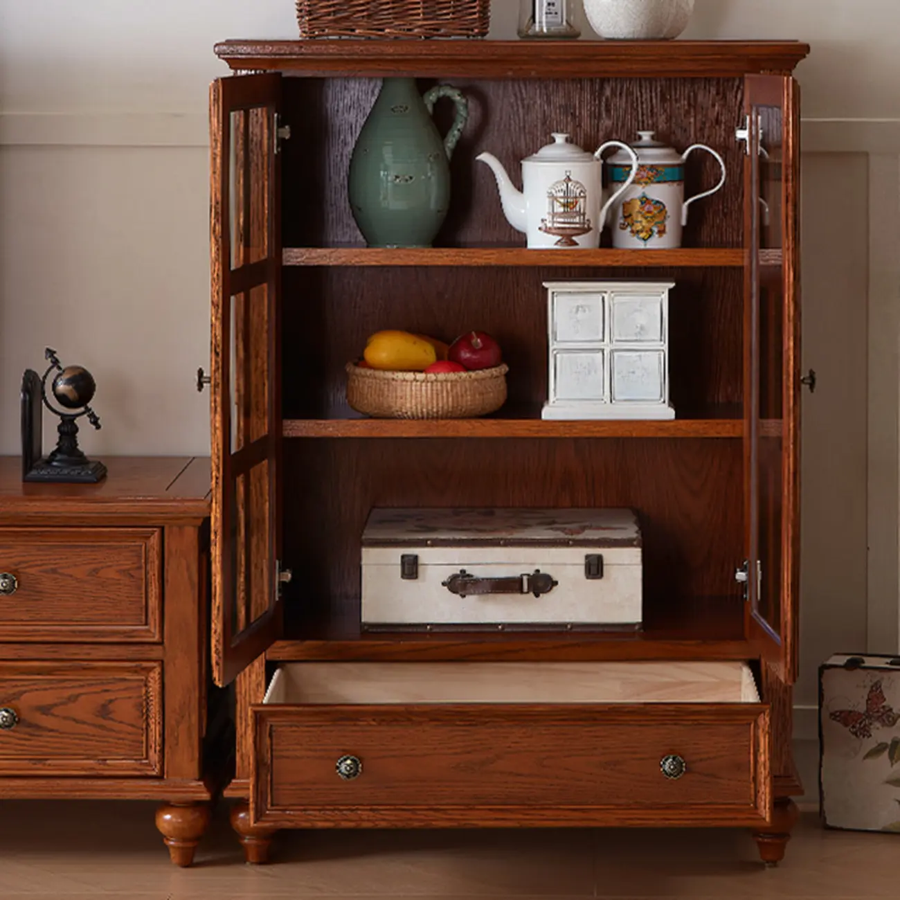 Scandinavian Wooden Floor Display Cabinet for Home Decor Image - 2 | homeyfad