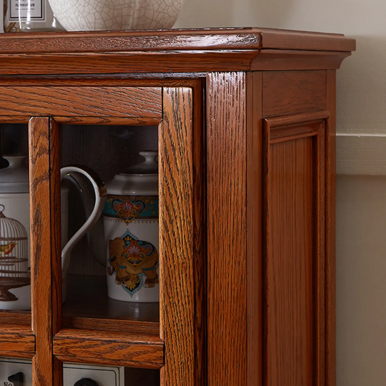 Scandinavian Wooden Floor Display Cabinet for Home Decor Image - 8 | homeyfad