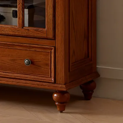 Scandinavian Wooden Floor Display Cabinet for Home Decor Image - 10