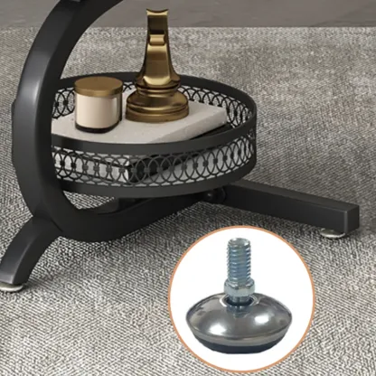 Glam Abstract White Stone 3-Layer Round Side Table Image - 8