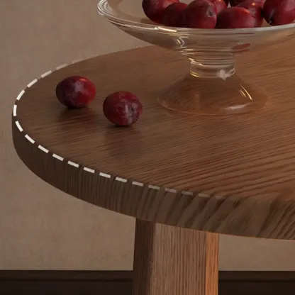 Art Deco Small Walnut Wood Round Side Table Image - 6