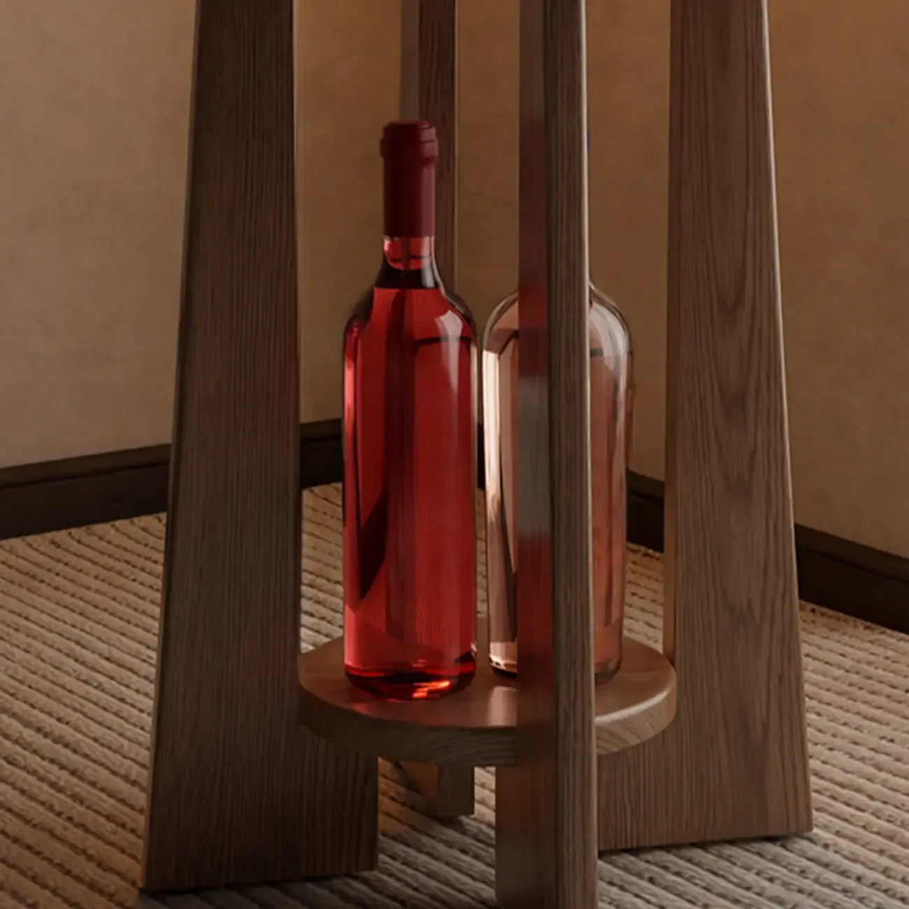 Art Deco Small Walnut Wood Round Side Table Image - 5