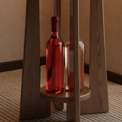 Art Deco Small Walnut Wood Round Side Table Image - 5