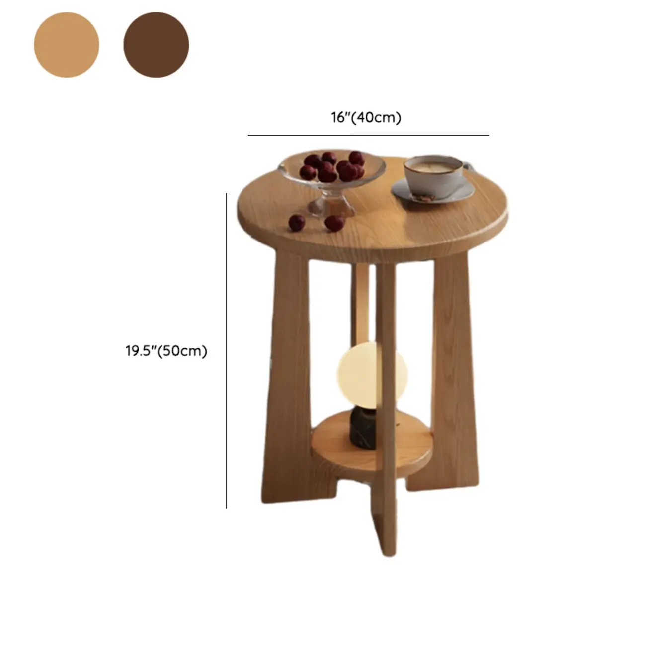 Art Deco Small Walnut Wood Round Side Table #size | homeyfad