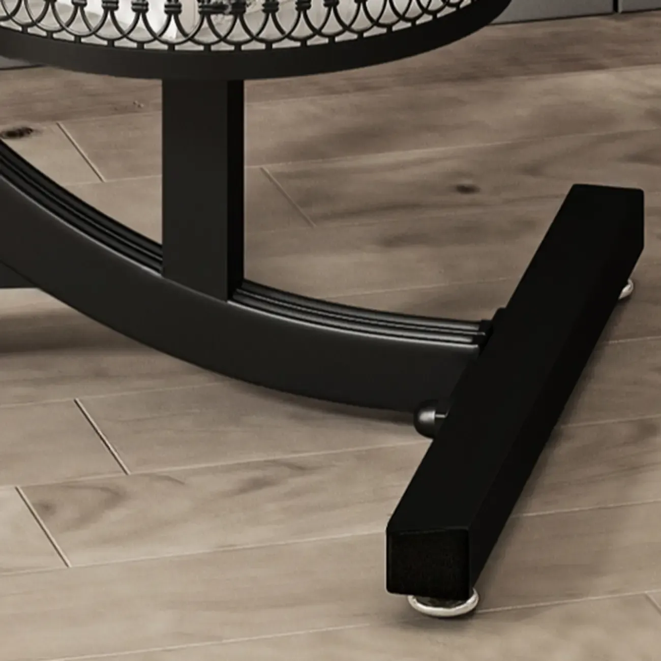 Glam Stone Top Metal Base C-Shape Side Table Image - 10