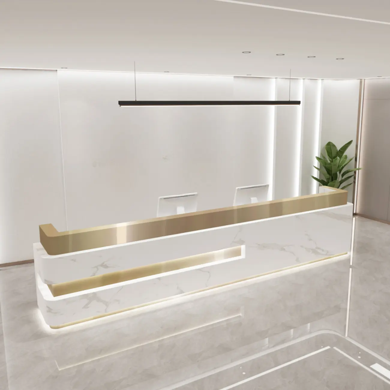 Rectangular Modern Wood Reception Desk Image - 1 | homeyfad