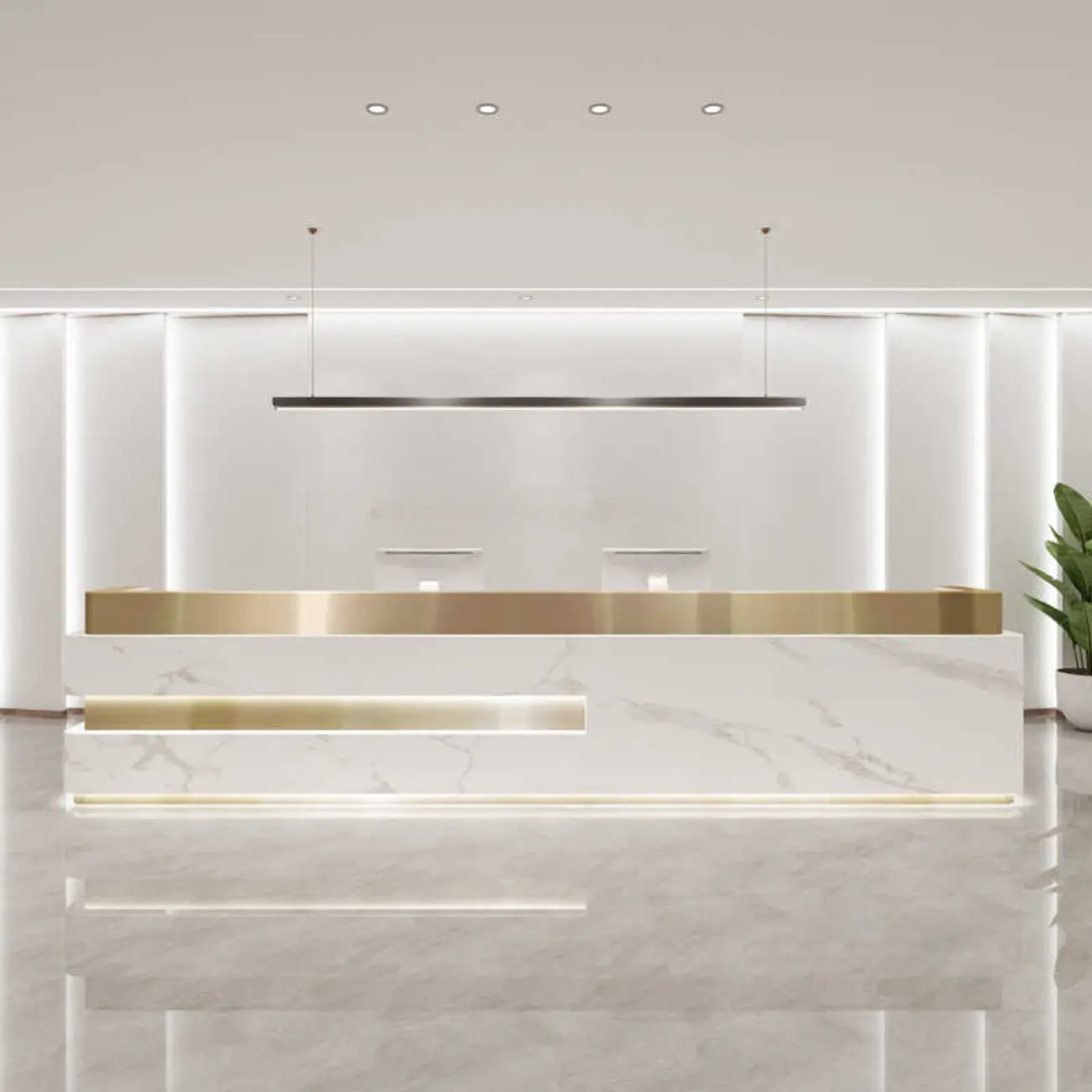 Rectangular Modern Wood Reception Desk Image - 2 | homeyfad
