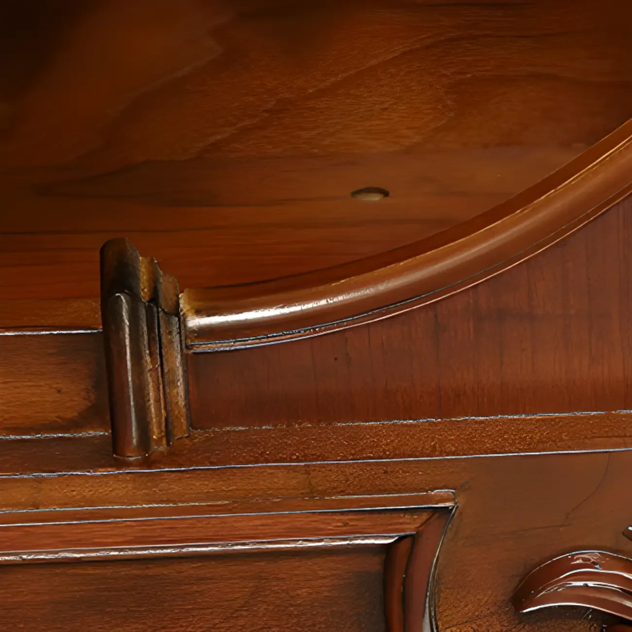 Tall Classic Brown Wooden Display Corner Bookcase with Drawer Image - 9