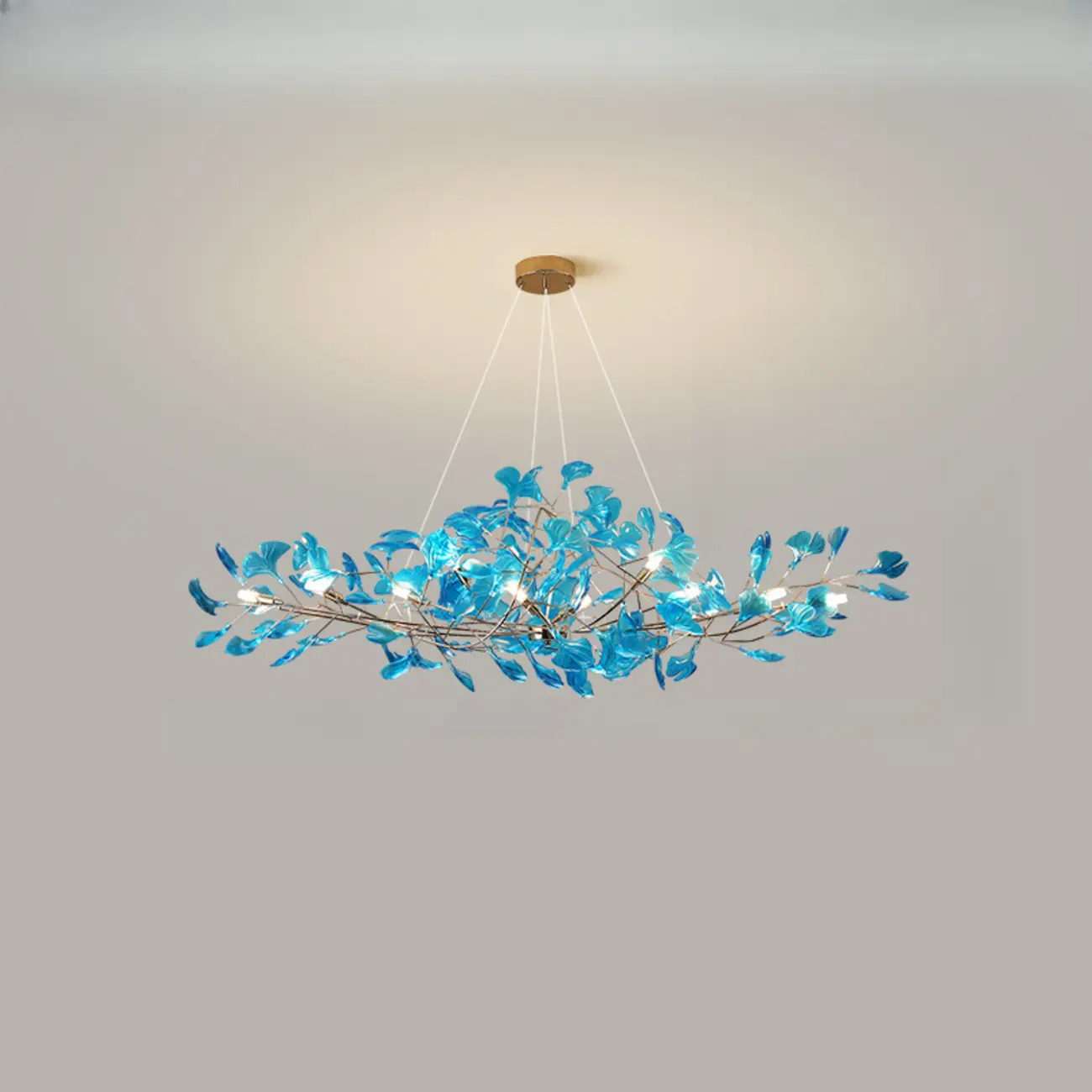 Art Deco Modern Amber Arylic Floral Leaf Chandelier Image - 10 | homeyfad