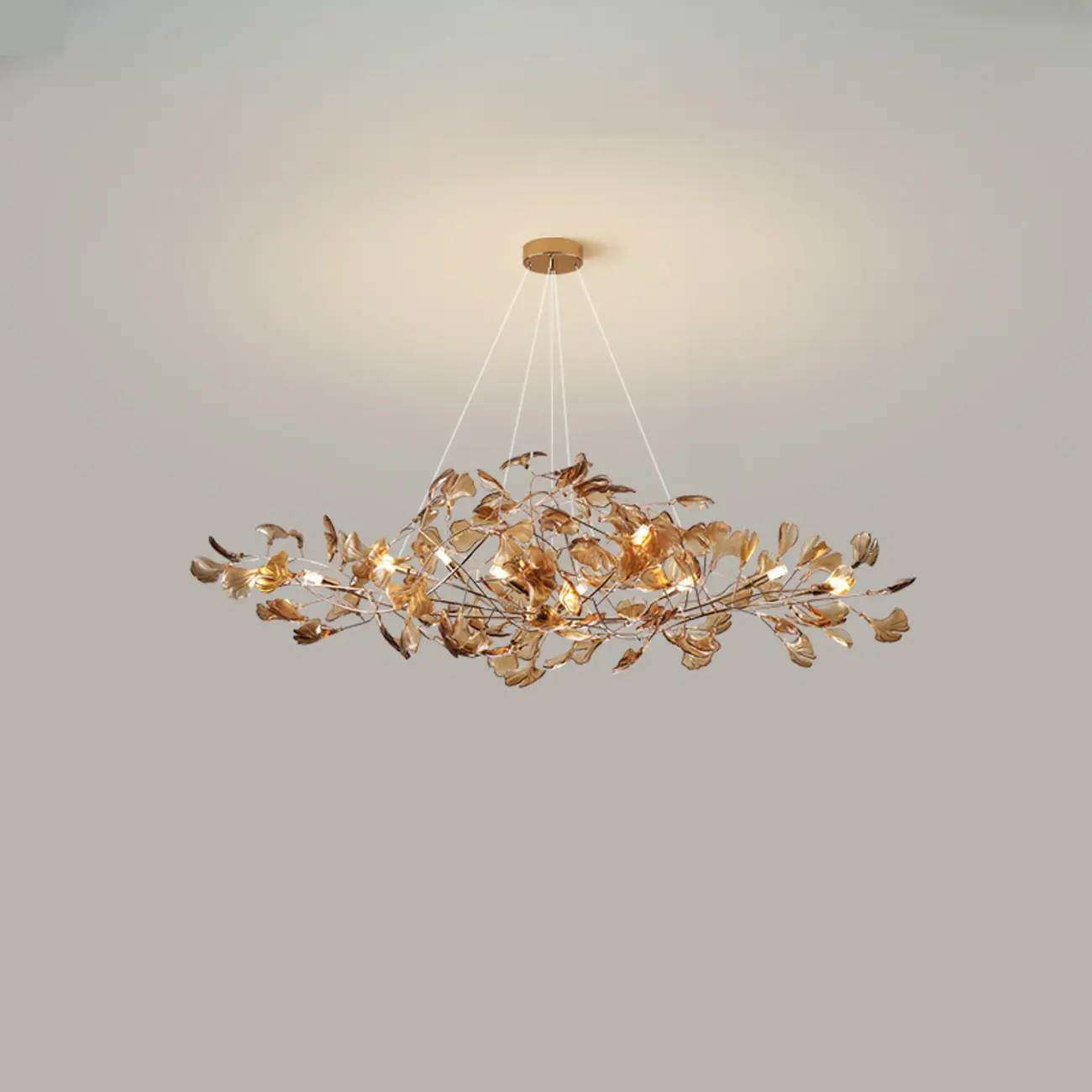 Art Deco Modern Amber Arylic Floral Leaf Chandelier Image - 13 | homeyfad