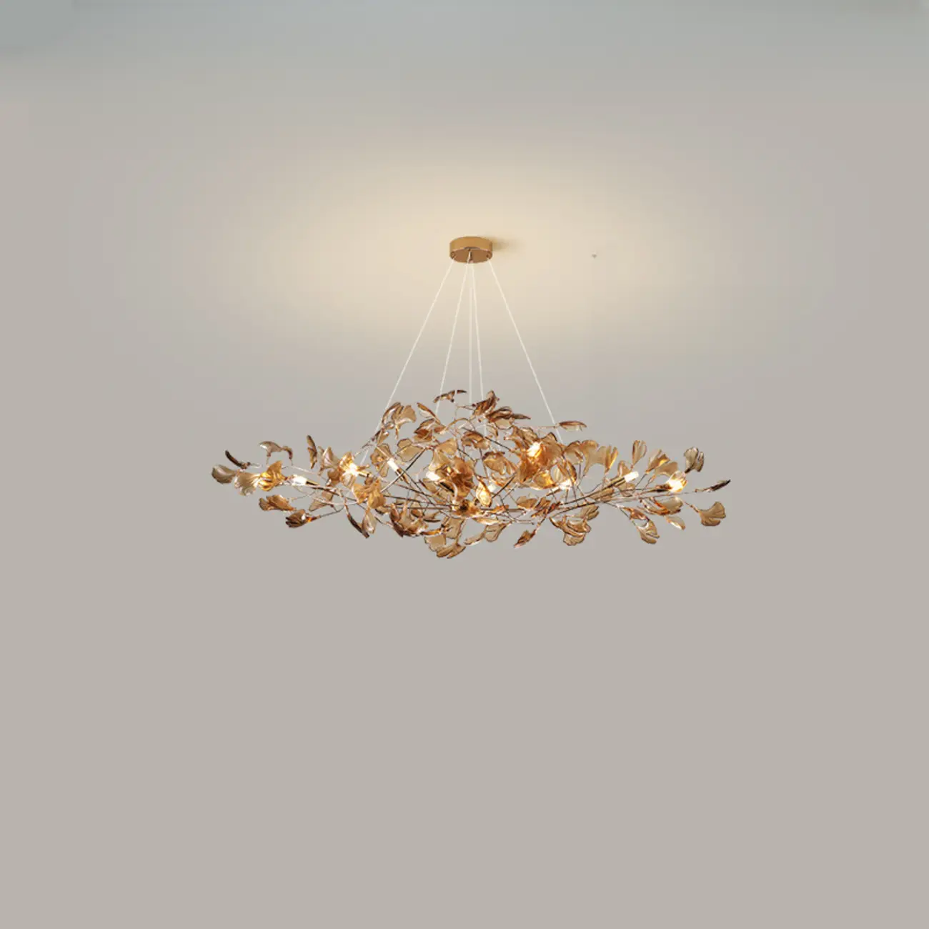 Art Deco Modern Amber Arylic Floral Leaf Chandelier Image - 15 | homeyfad