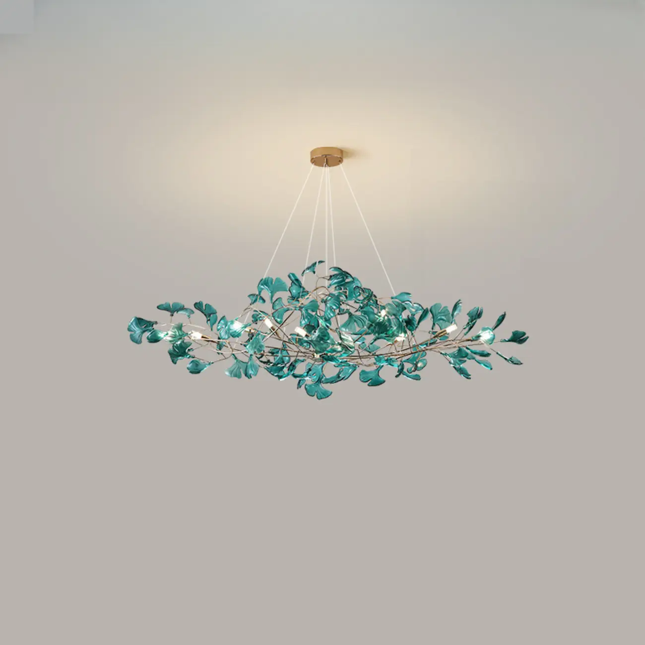 Art Deco Modern Amber Arylic Floral Leaf Chandelier Image - 18 | homeyfad