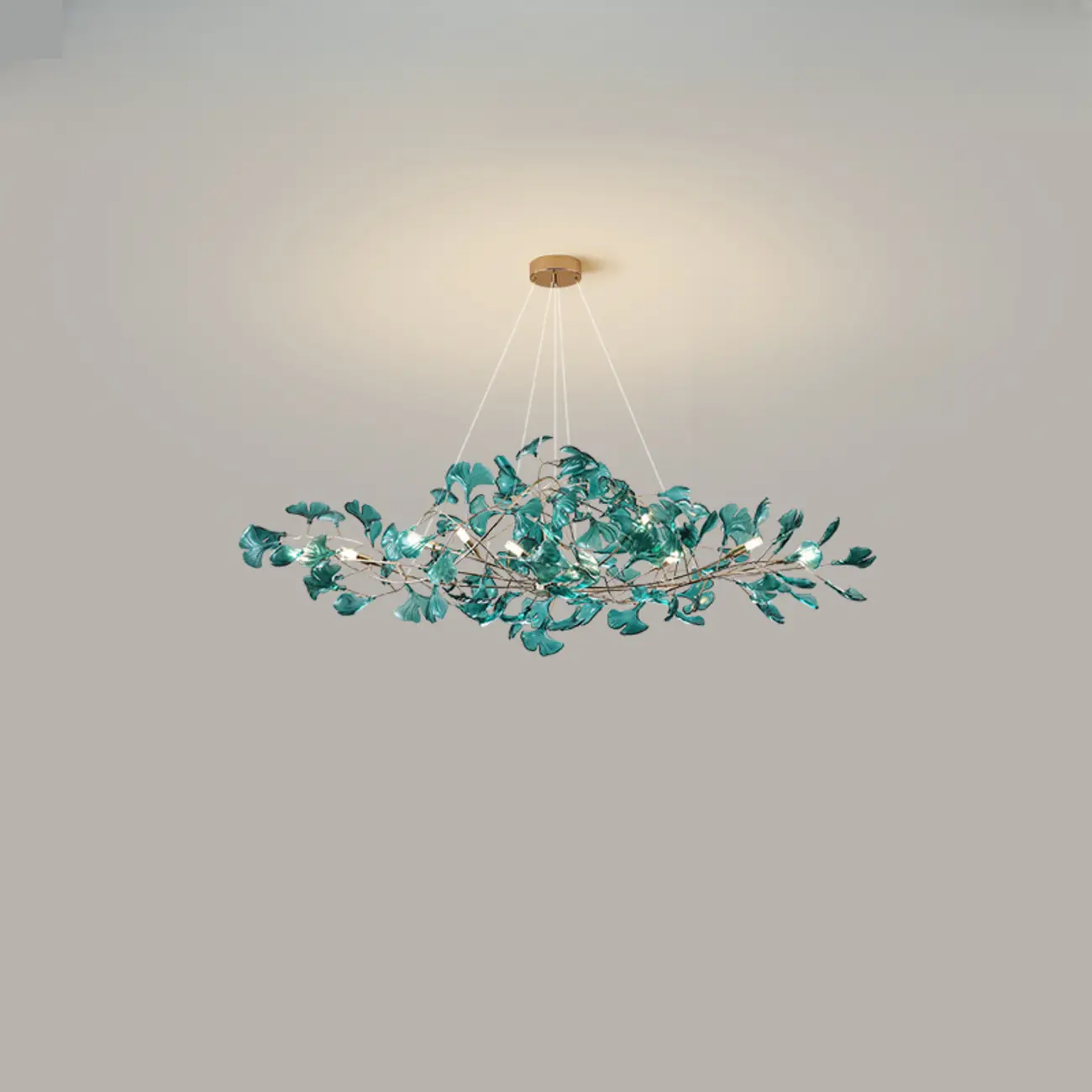 Art Deco Modern Amber Arylic Floral Leaf Chandelier Image - 19 | homeyfad