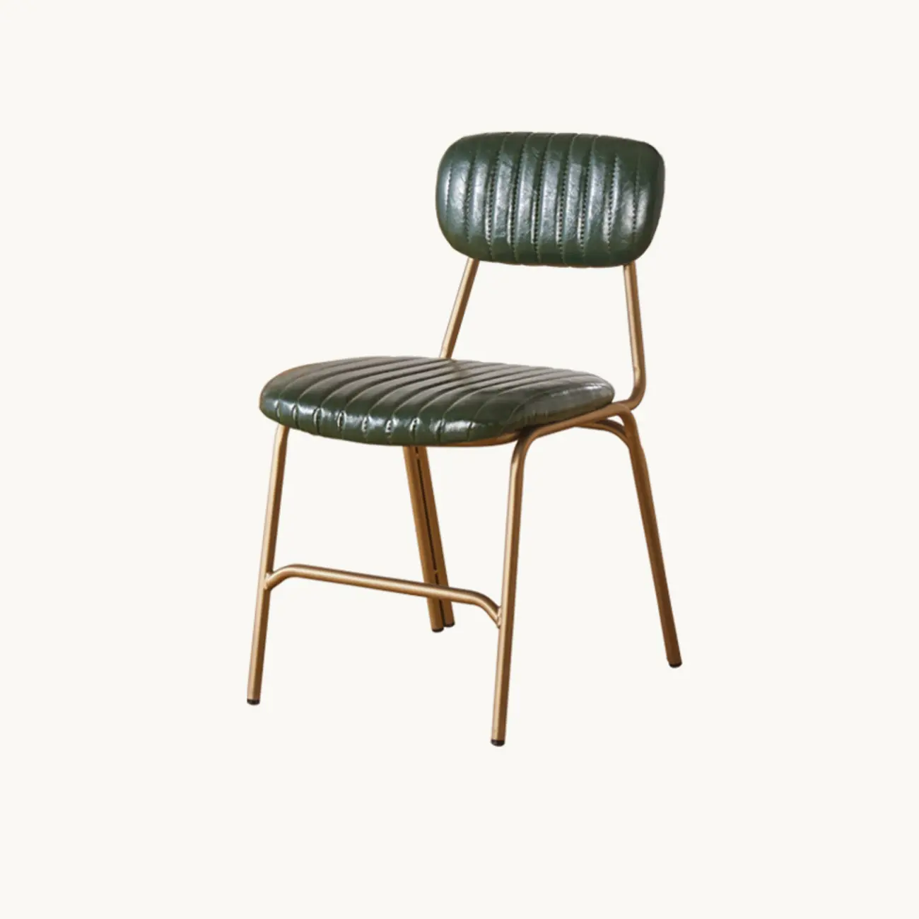 Modern Metal Frame Faux Leather Open Back Dining Chair Image - 3 | homeyfad