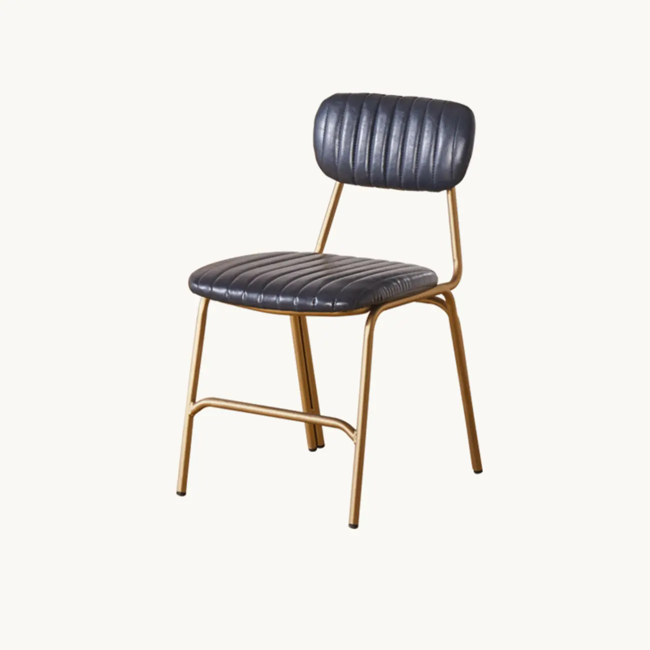 Modern Metal Frame Faux Leather Open Back Dining Chair Image - 5 | homeyfad