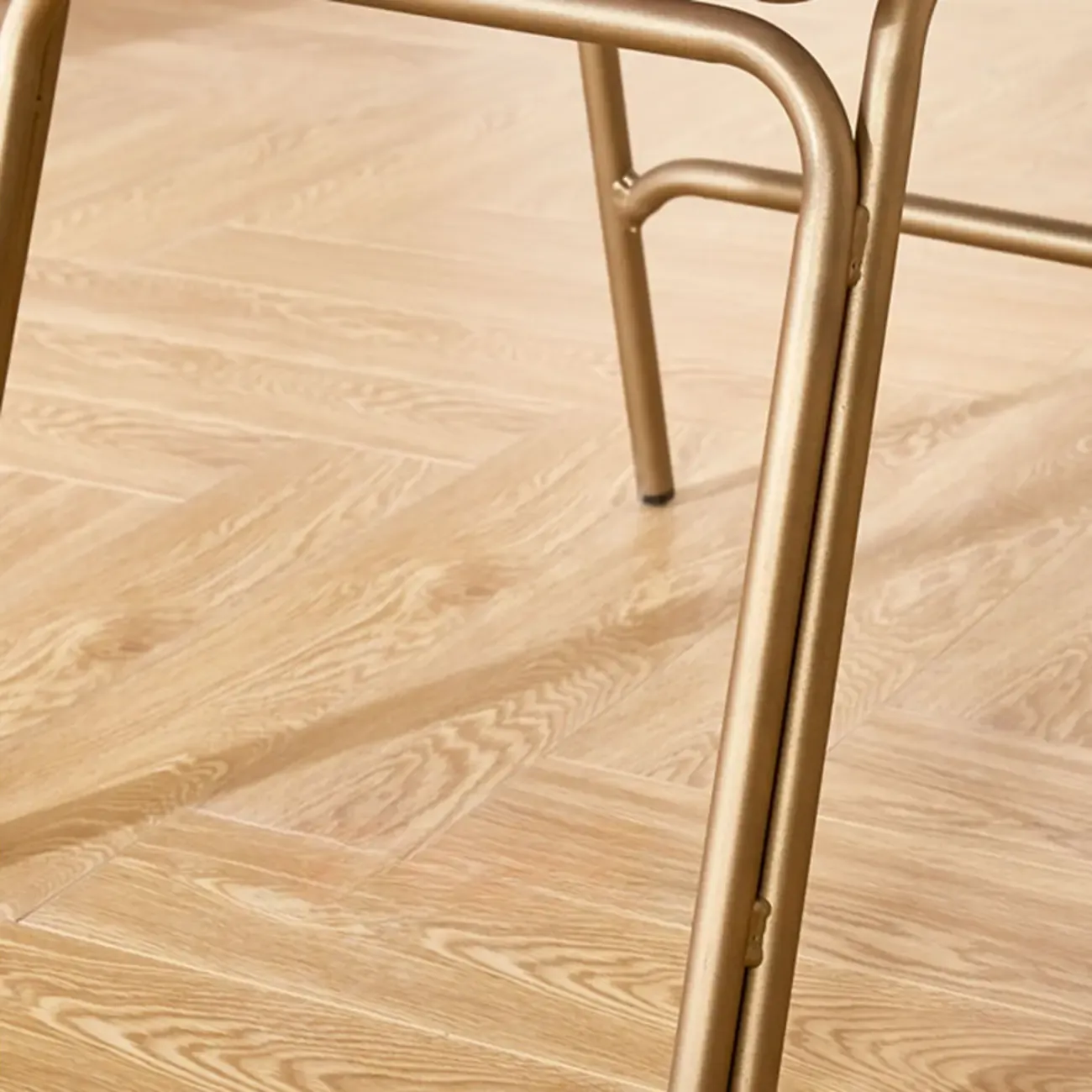 Modern Metal Frame Faux Leather Open Back Dining Chair Image - 10