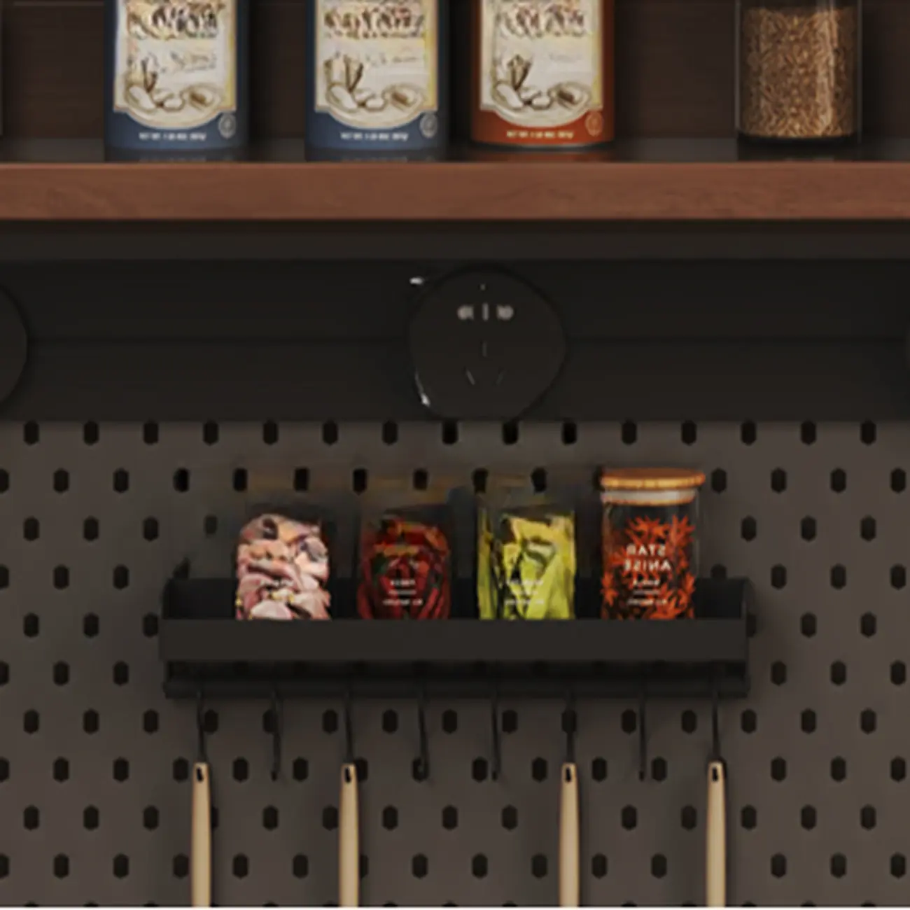 2-Drawer Brown Wood Kitchen Storage Cabinet with Hutch Image - 5 | homeyfad