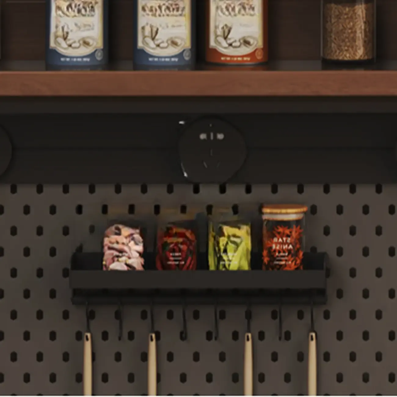 2-Drawer Brown Wood Kitchen Storage Cabinet with Hutch Image - 5