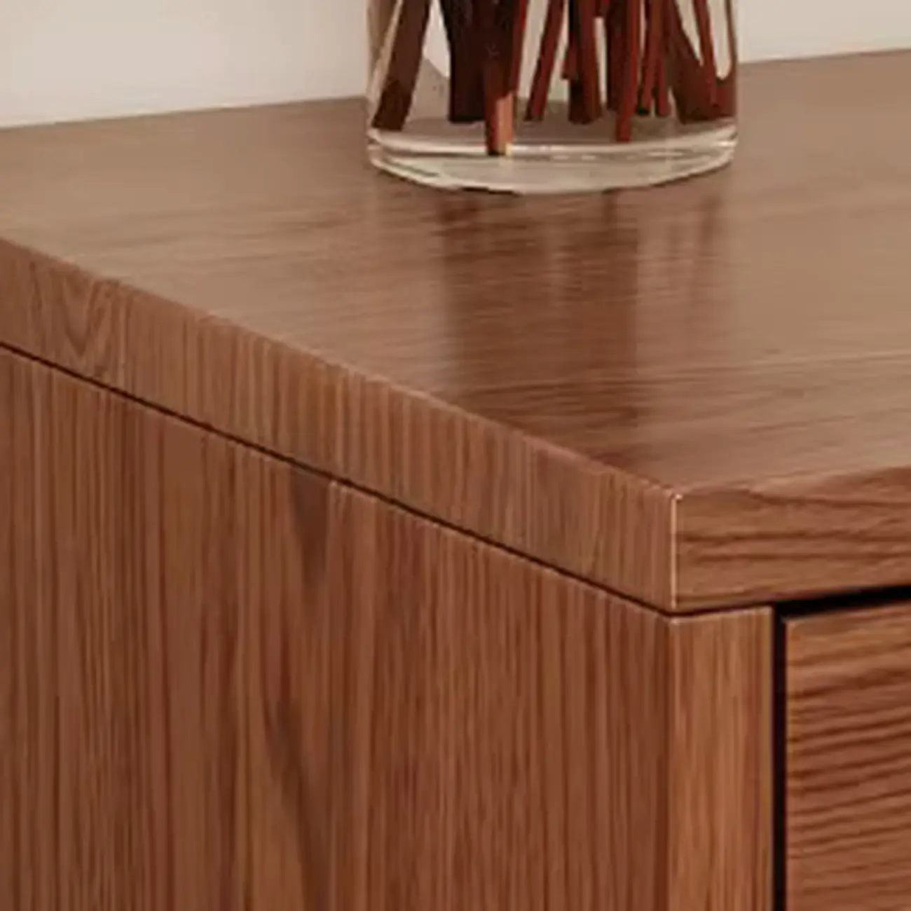 Traditional Wooden Nut-Brown Bedside Double Drawer Nightstand Image - 19 | homeyfad