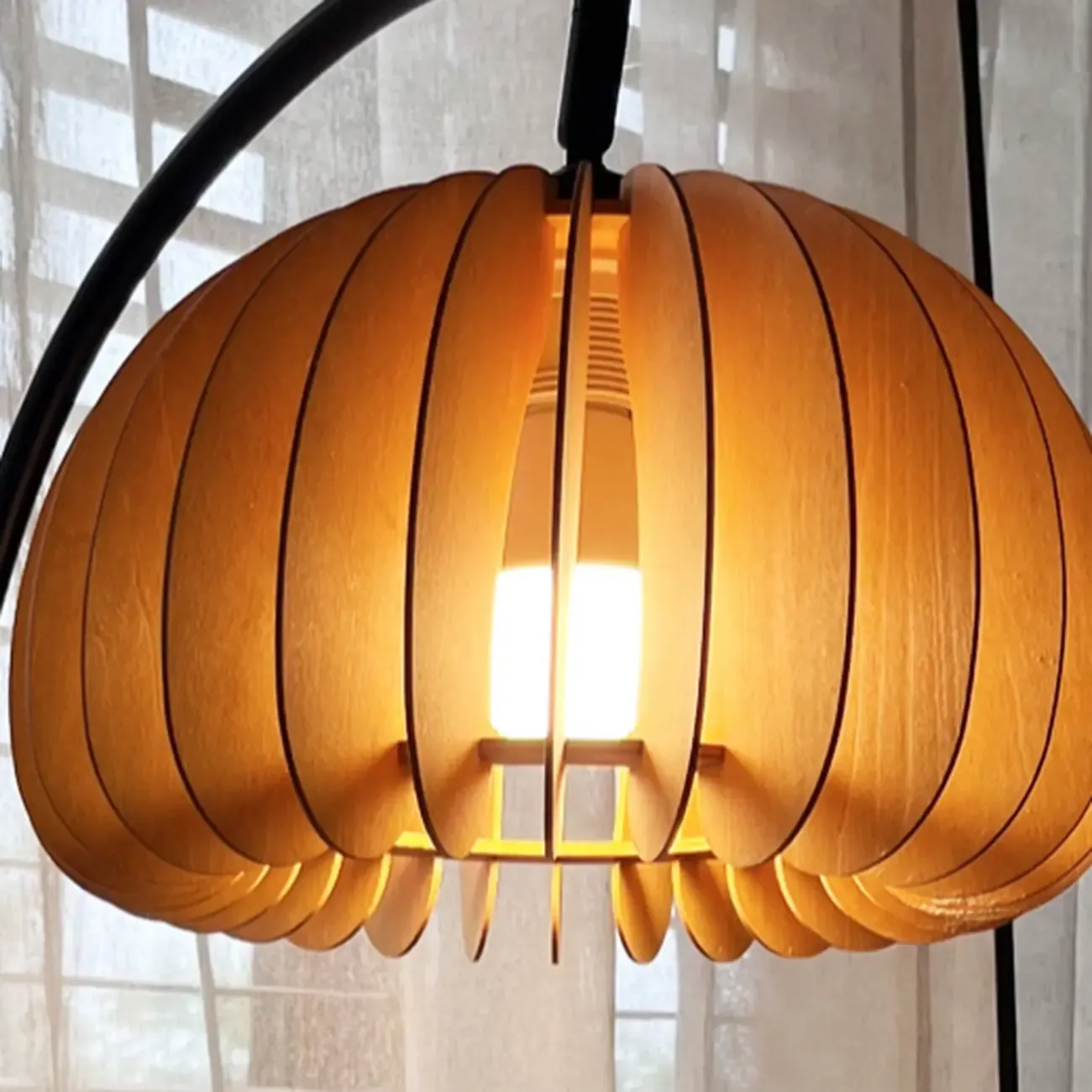 Mid Century Modern 3-layer Shelves Geometric Floor Lamp Image - 7