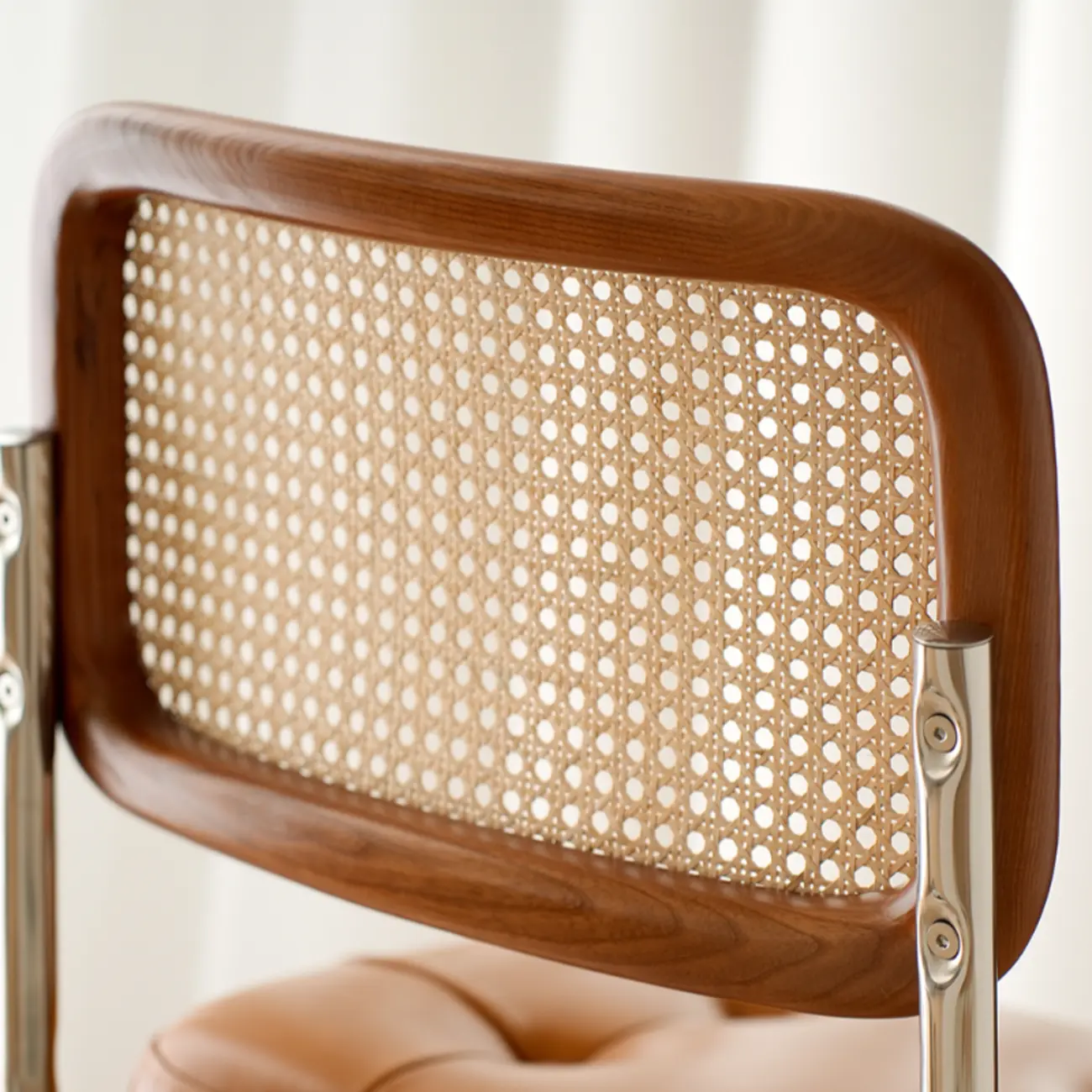 Scandinavian Tufted Leather Armless Dining Chair Image - 9 | homeyfad