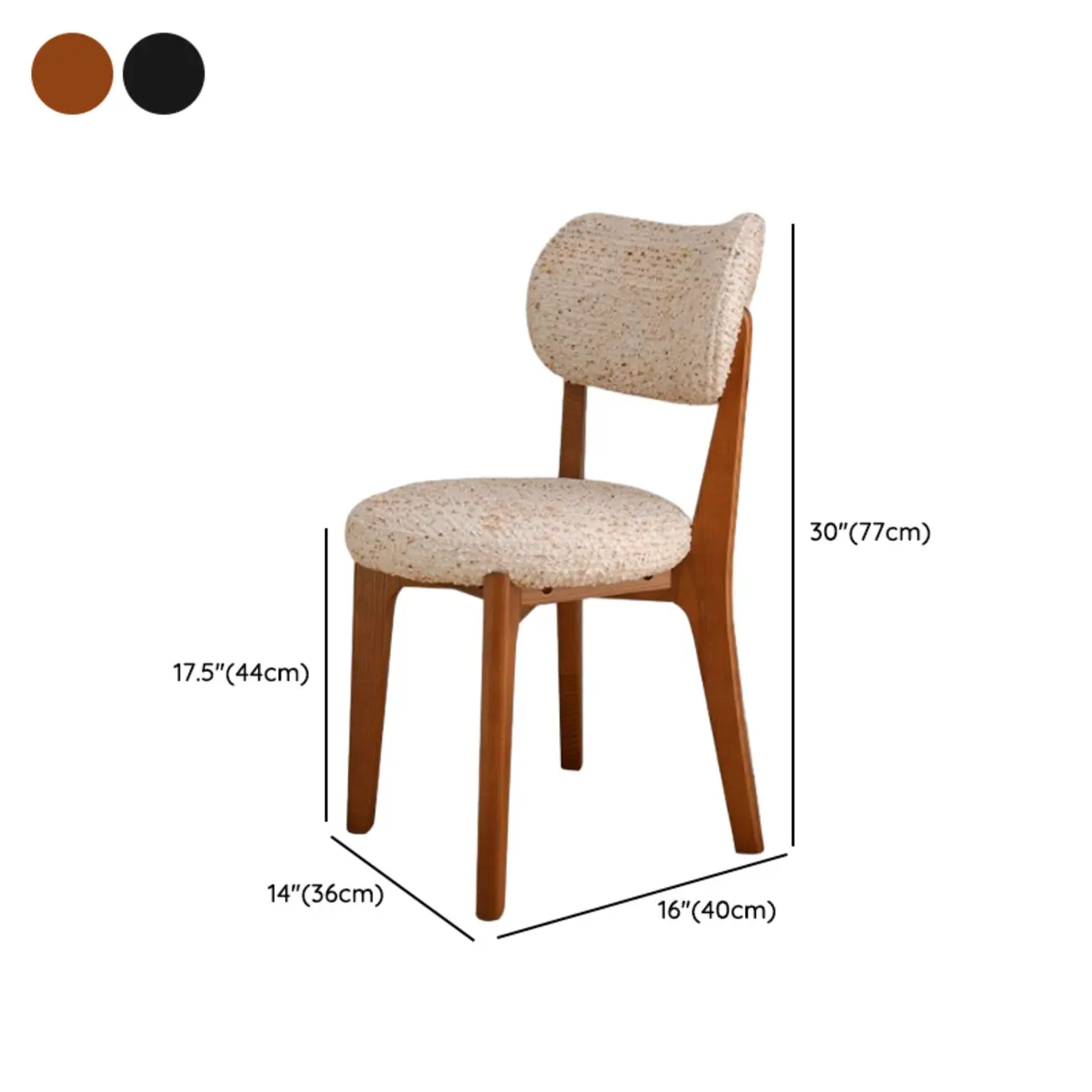 Modern Upholstered Low Back Wooden Dining Chair #size | homeyfad