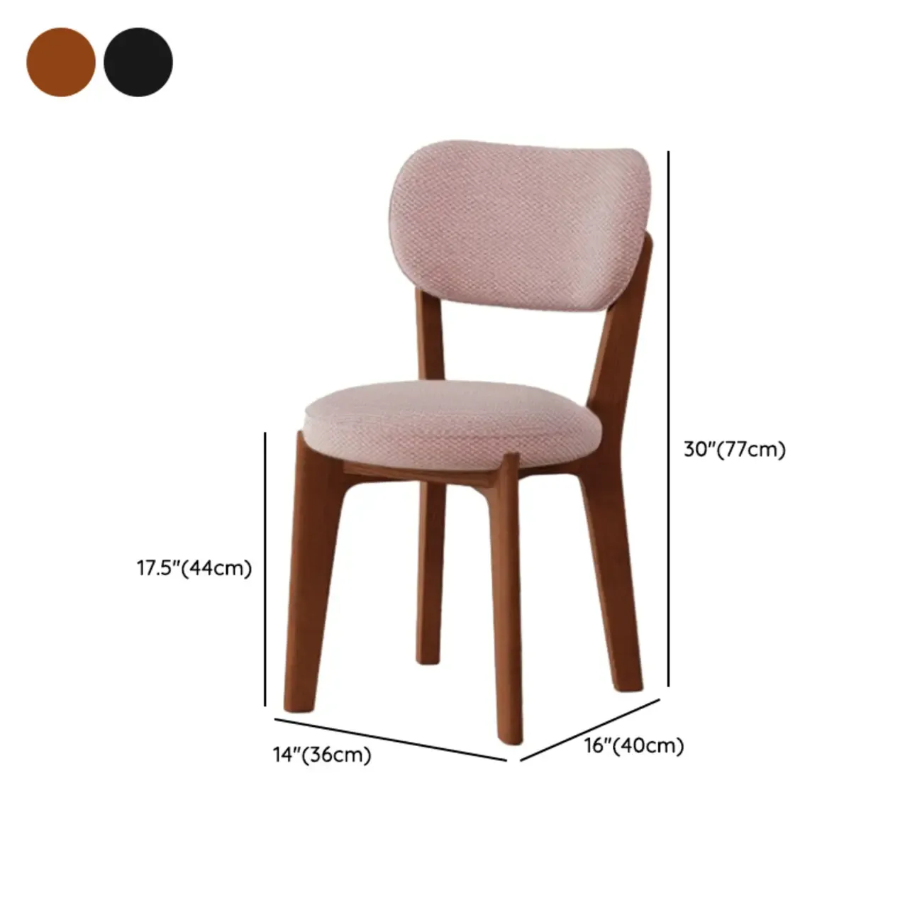 Modern Upholstered Low Back Wooden Dining Chair Image - 11