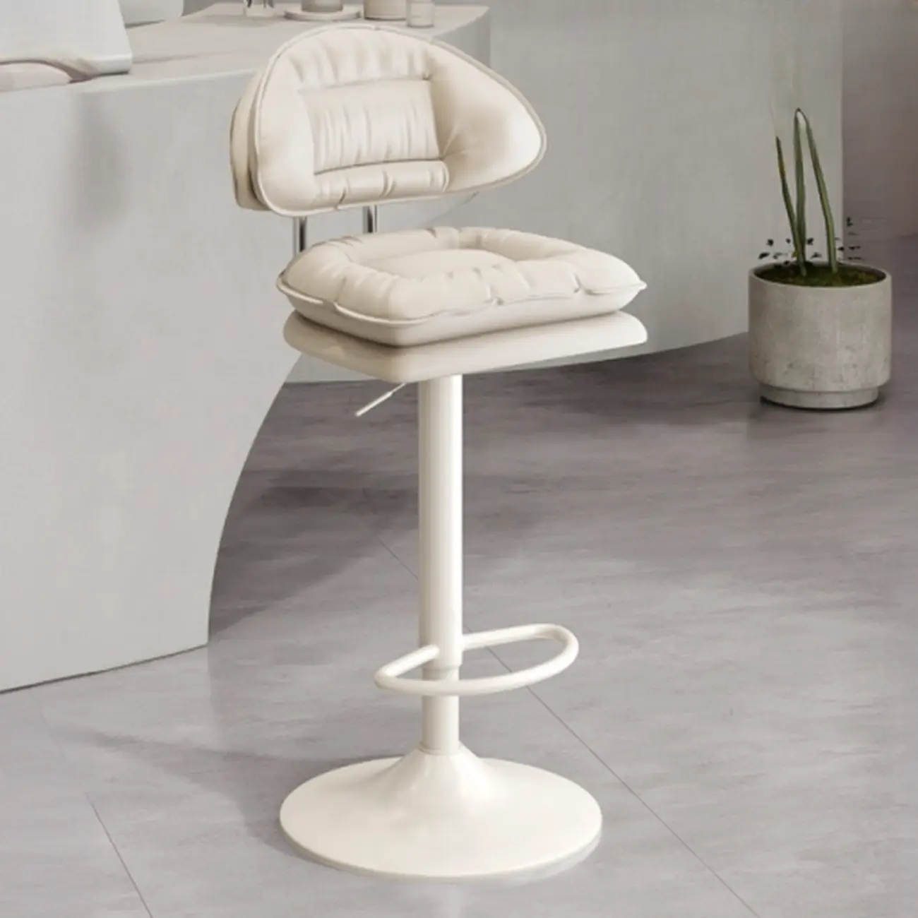 Pedestal Adjustable Leather Swivel Bar Stools Image - 1 | homeyfad