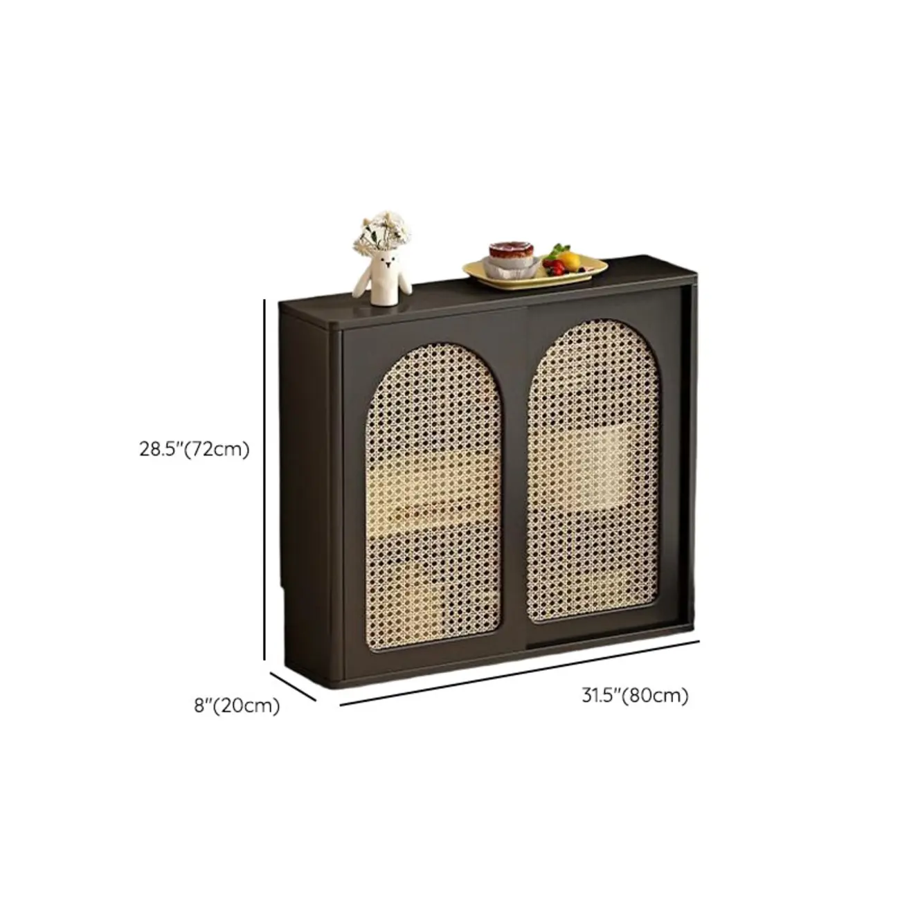 Kitchen Espresso Wood Black Rattan Door Sideboard #size | homeyfad