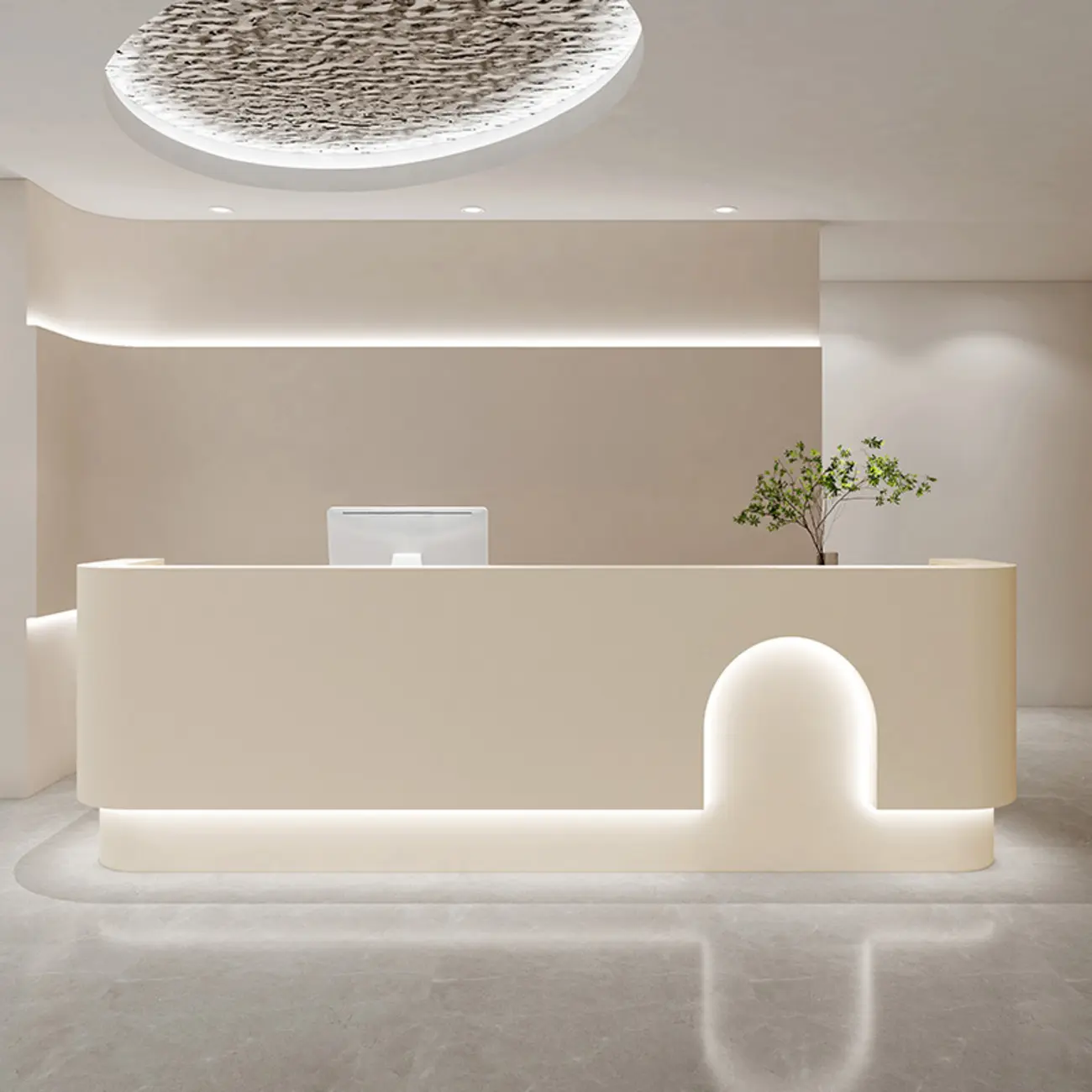 Locker Hutch Modern Wood Reception Desk Image - 1 | homeyfad