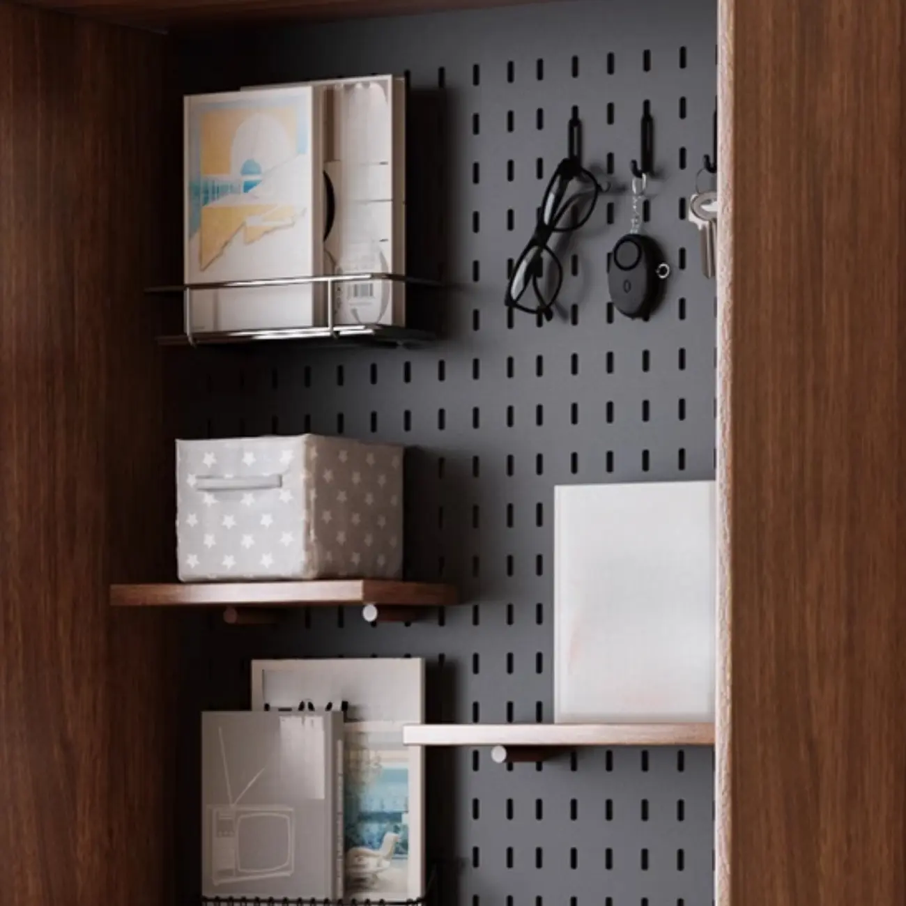 Traditional Pecan Wood Bookcase with Drawers Image - 9 | homeyfad