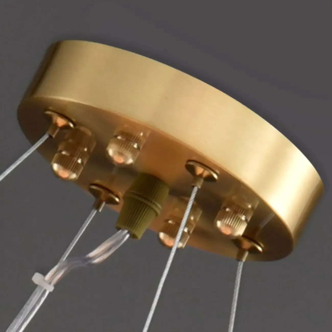 2-Tiers White Metal Circle Alabaster Drum Chandelier Image - 12