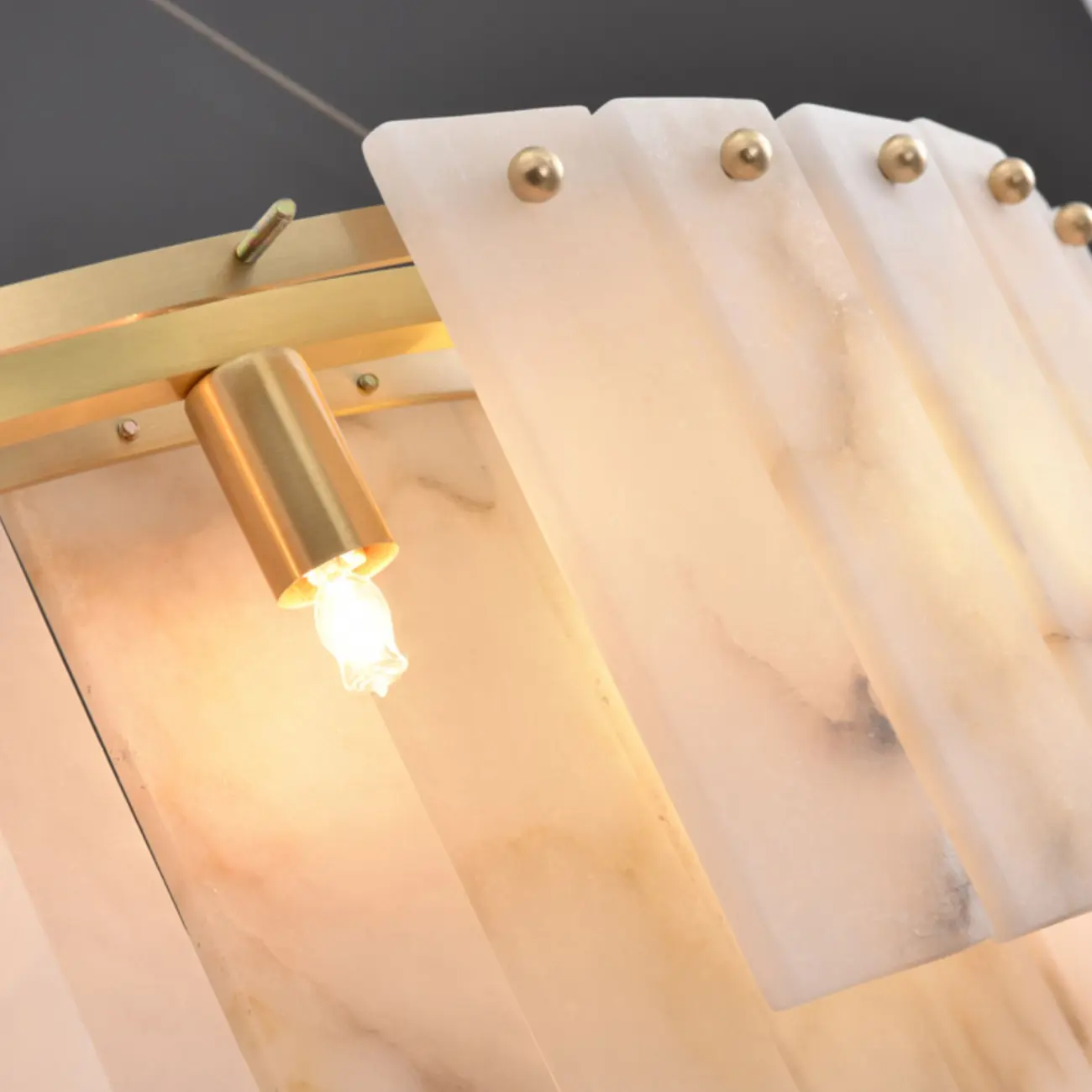 2-Tiers White Metal Circle Alabaster Drum Chandelier Image - 15 | homeyfad